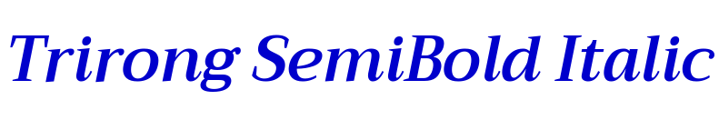 Trirong SemiBold Italic шрифт